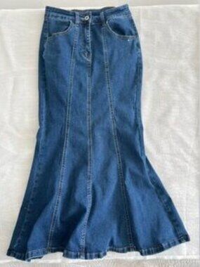 Indigo Denim Maxi Skirt